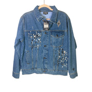 FISLL Las Vegas Aces Wilson #22 denim jacket for women and men, medium size, unisex style, new with tags, casual outerwear