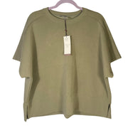 Calia Women's Sandwash Short Sleeve Pullover in Ground Fennel, size XXL, displayed flat showing soft fabric and relaxed fit.