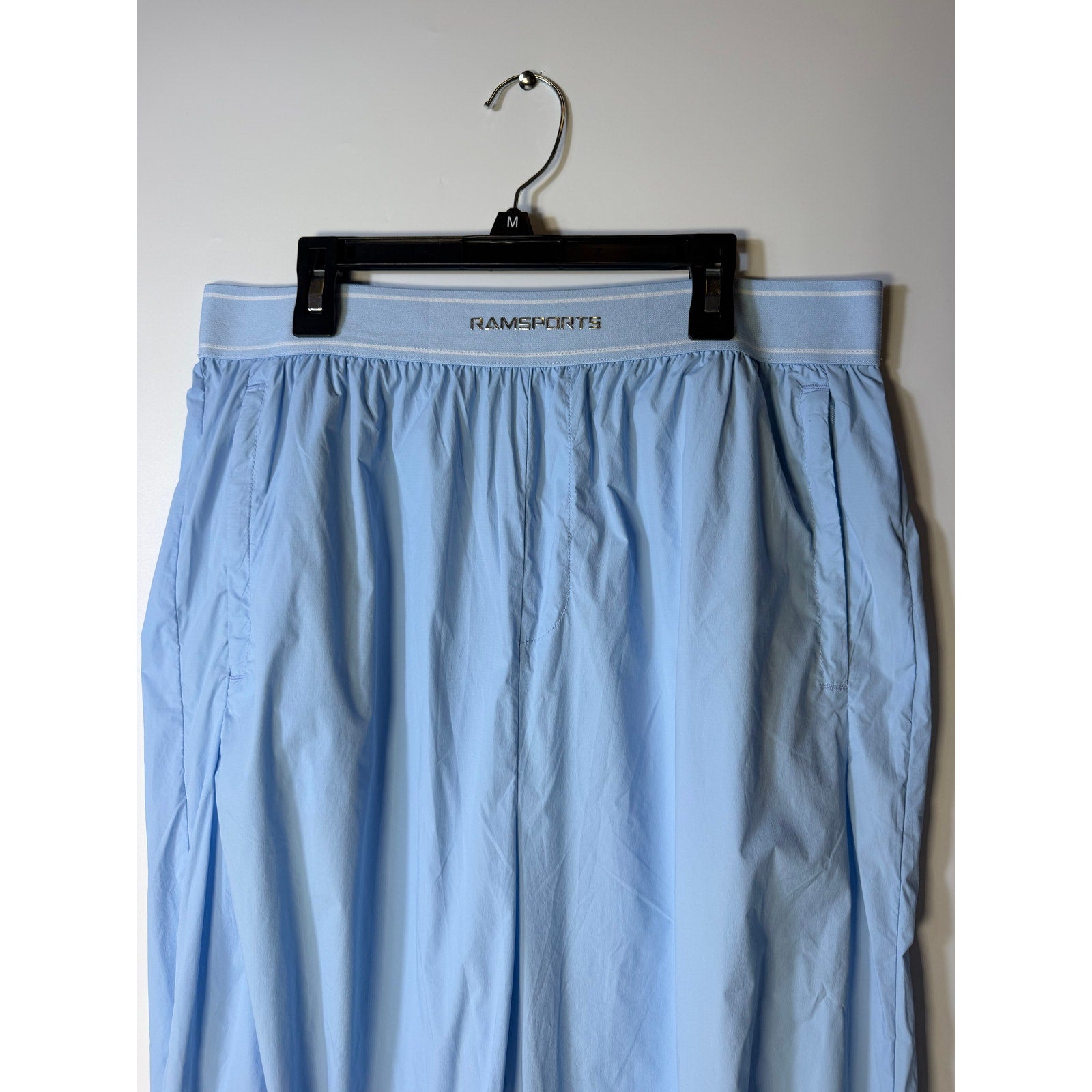 Light blue RAMSPORTS women's wide-leg pull-on pants, size M, with comfortable fit and relaxed style.