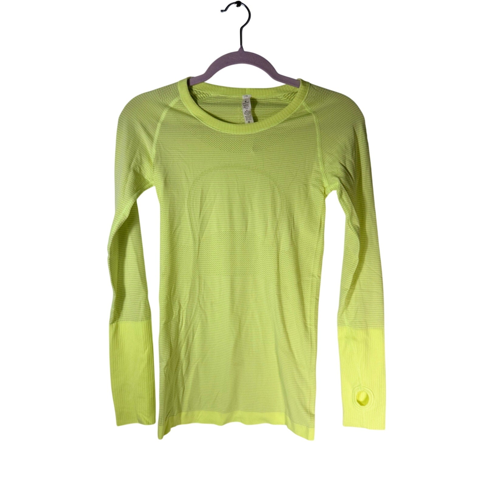 Lululemon Swiftly Tech long sleeve shirt for women, size 4, lightweight athletic tank top with breathable fabric.
