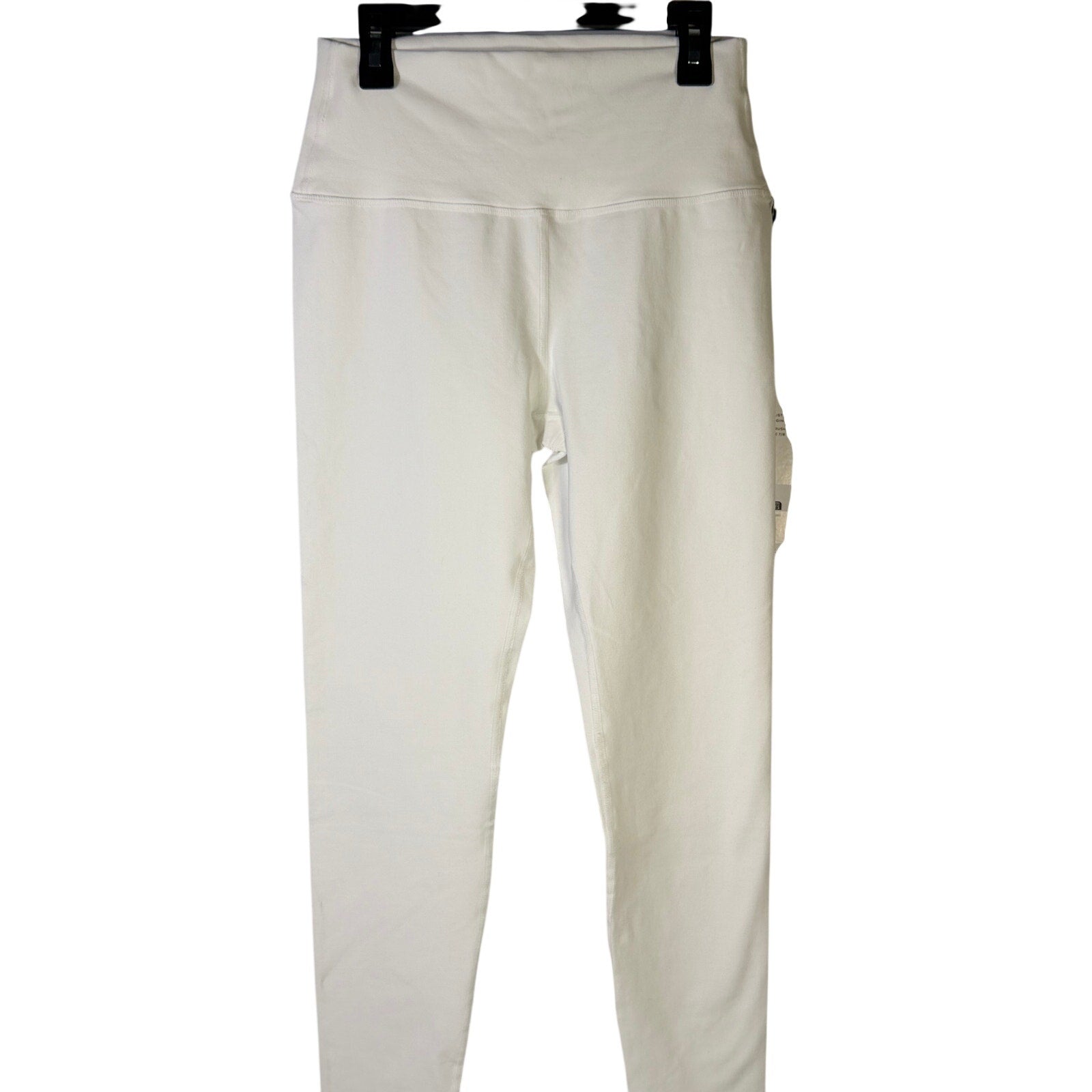 White Alo Yoga 7/8 high waist Airbrush leggings for women, large size, showing the fitted, high-rise waistband and smooth fabric.