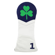 Shamrock Driver Headcover – Dark Navy & White Leather