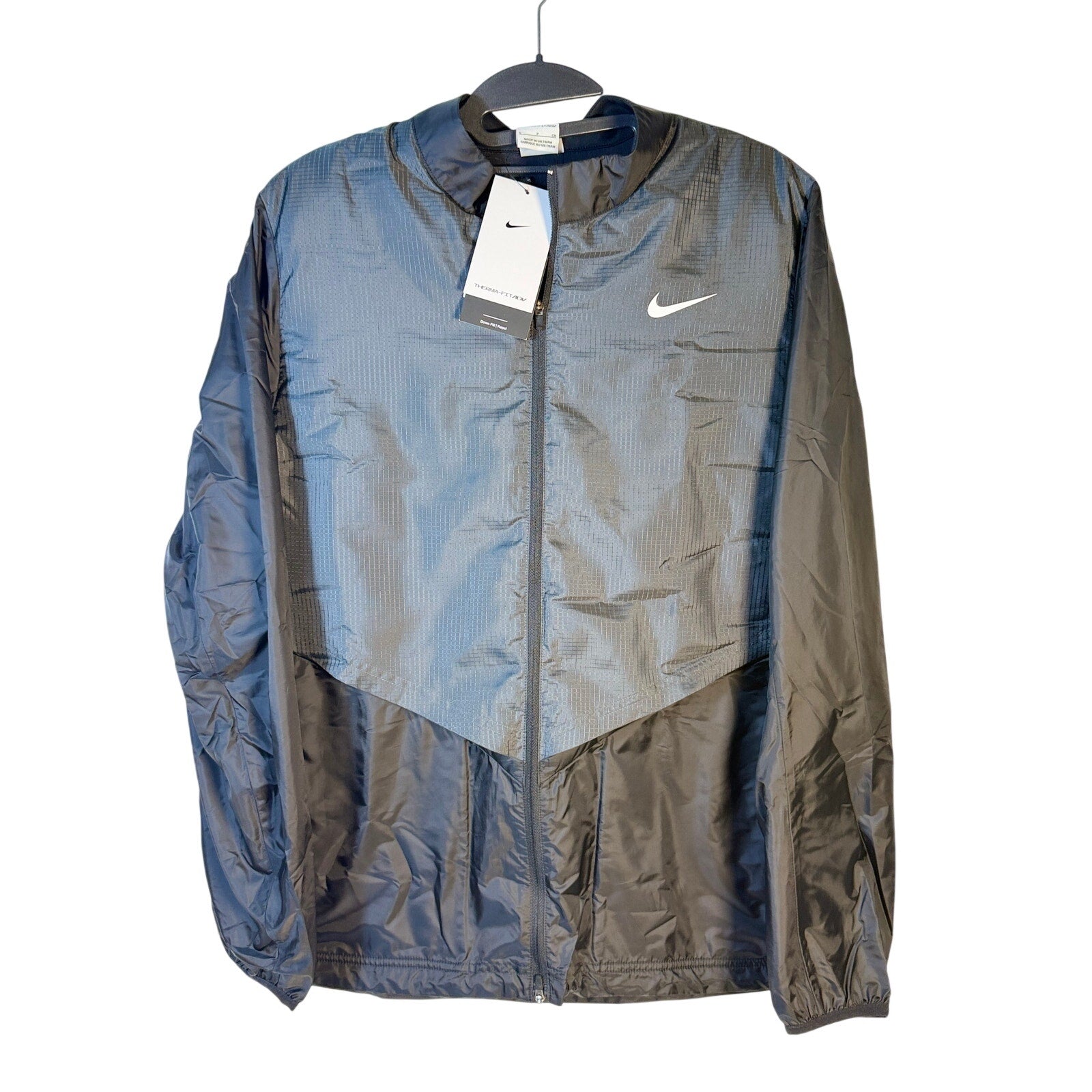 Gray Nike Golf Therma-FIT Repel jacket for men, full-zip windbreaker with lightweight thermal insulation, size small, new with tags