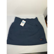 Nike women's navy blue fleece drawstring mini skirt, size M, with elastic waistband and casual sporty style.