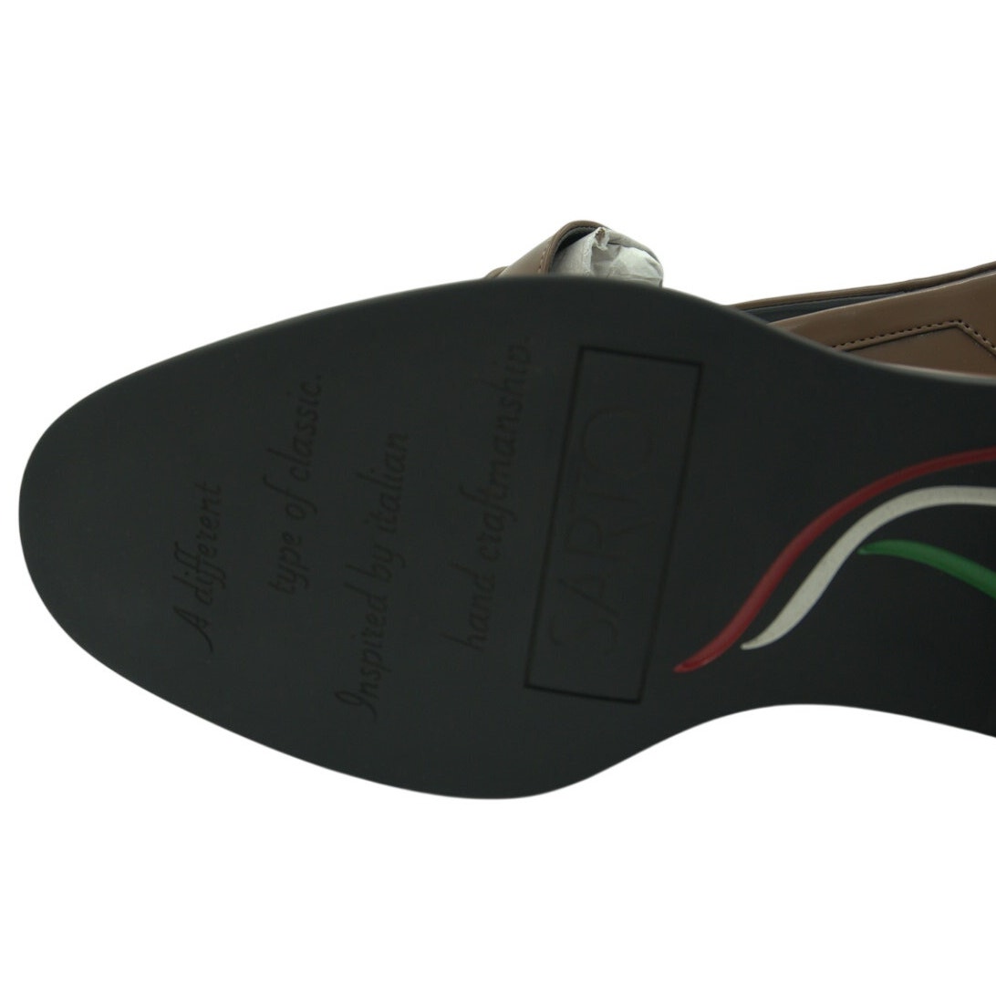 Brown Franco Sarto A-Eden studded flats for women, size 9M, showing the stylish slip-on shoes with studded detailing.