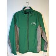 NFL New York Jets women's full zip jacket in green and gray, medium, team apparel, featuring Jets logo and front zipper.