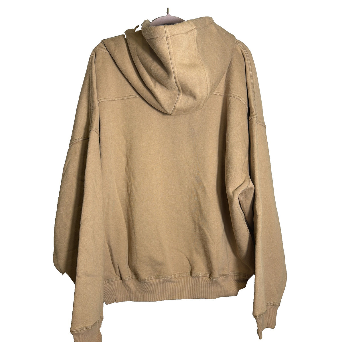 Women's Free People FP Movement graphic hoodie in sand color, featuring a casual fit and printed design, size large.