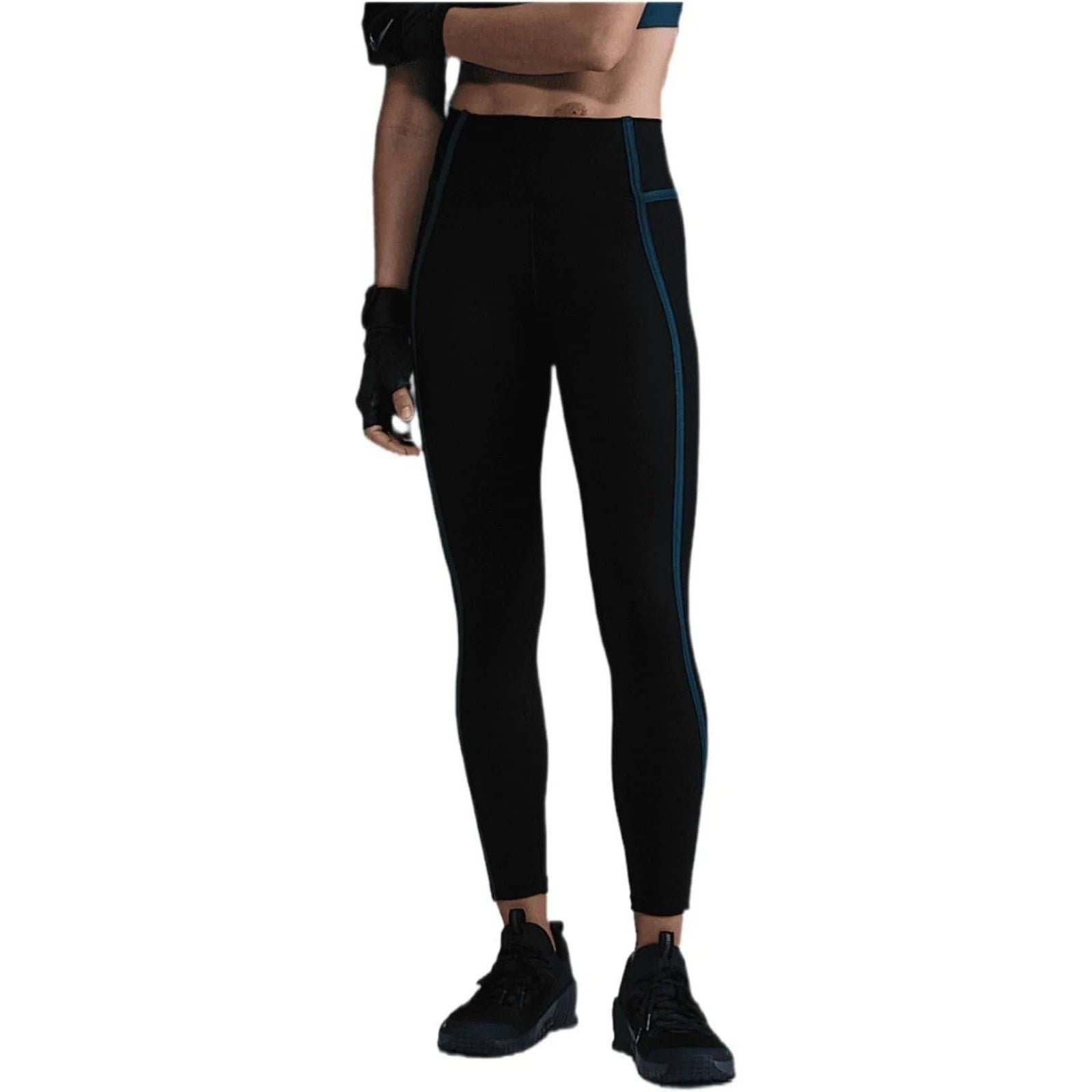 NWT Nike One Women's Medium High-Waisted 7/8 Leggings Black Armory Navy Dri-FIT