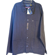 Navy Polo Ralph Lauren men's classic fit chore jacket with button front, sized XXL, shown on a model.