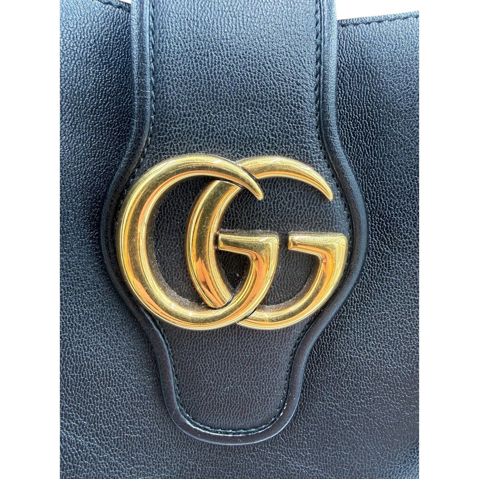 Gucci GG Dahlia Tote – Black Leather – Gold Double G Hardware