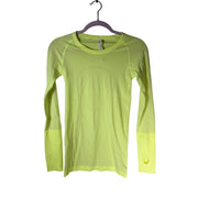 Lululemon Swiftly Tech long sleeve shirt for women, size 4, lightweight athletic tank top in a sleek design.