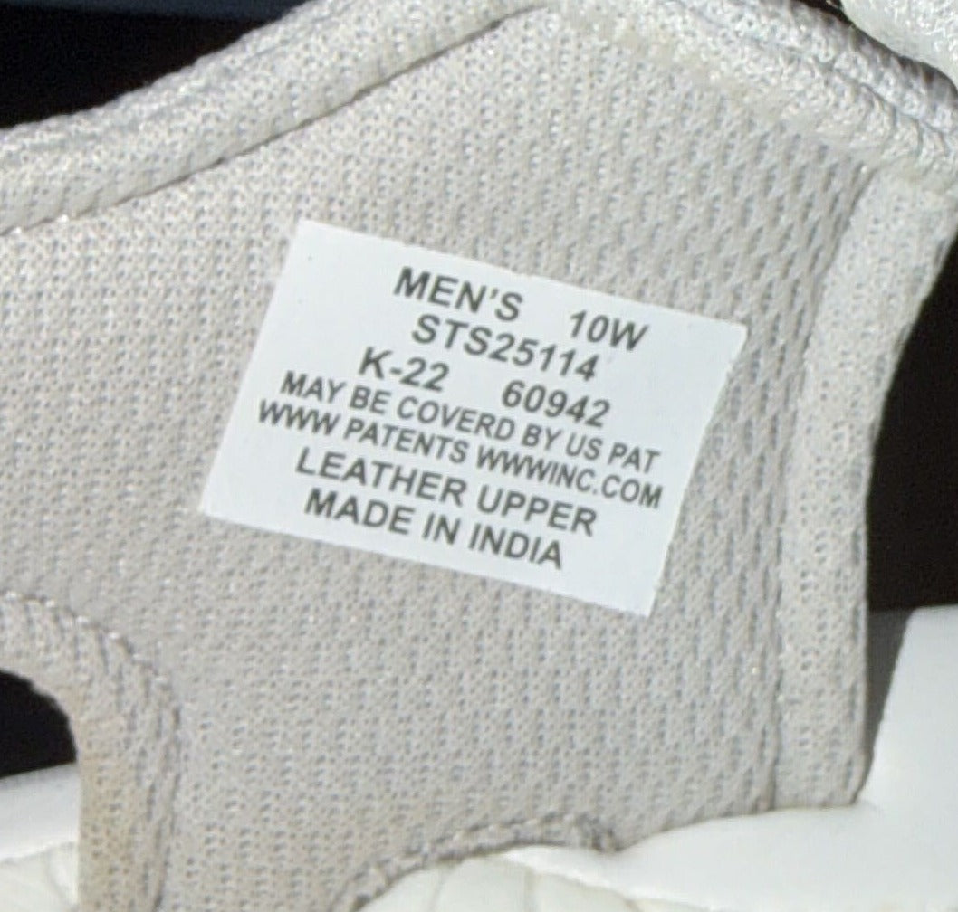 Sperry men's taupe leather adjustable strap sport sandals with wide fit and size 10W, new in box.