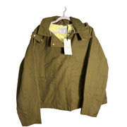 Women's CALIA crop trench jacket in dark khaki olive with hood, showcasing a lightweight, stylish women's jacket in XXL size.