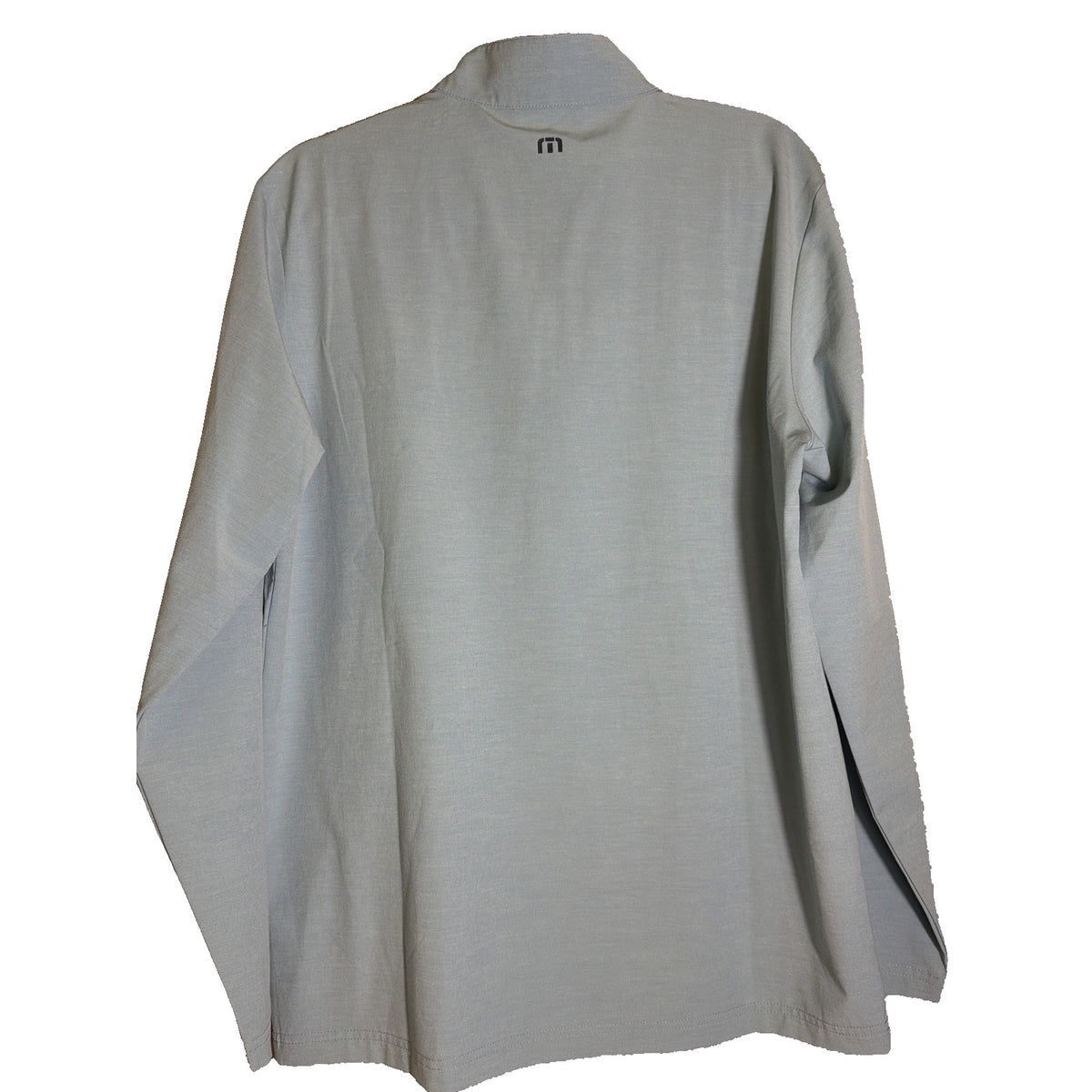 Men's TravisMathew Swell Season 1/4 Zip Pullover in Heather Blue, casual sweatshirt for golf and everyday wear.