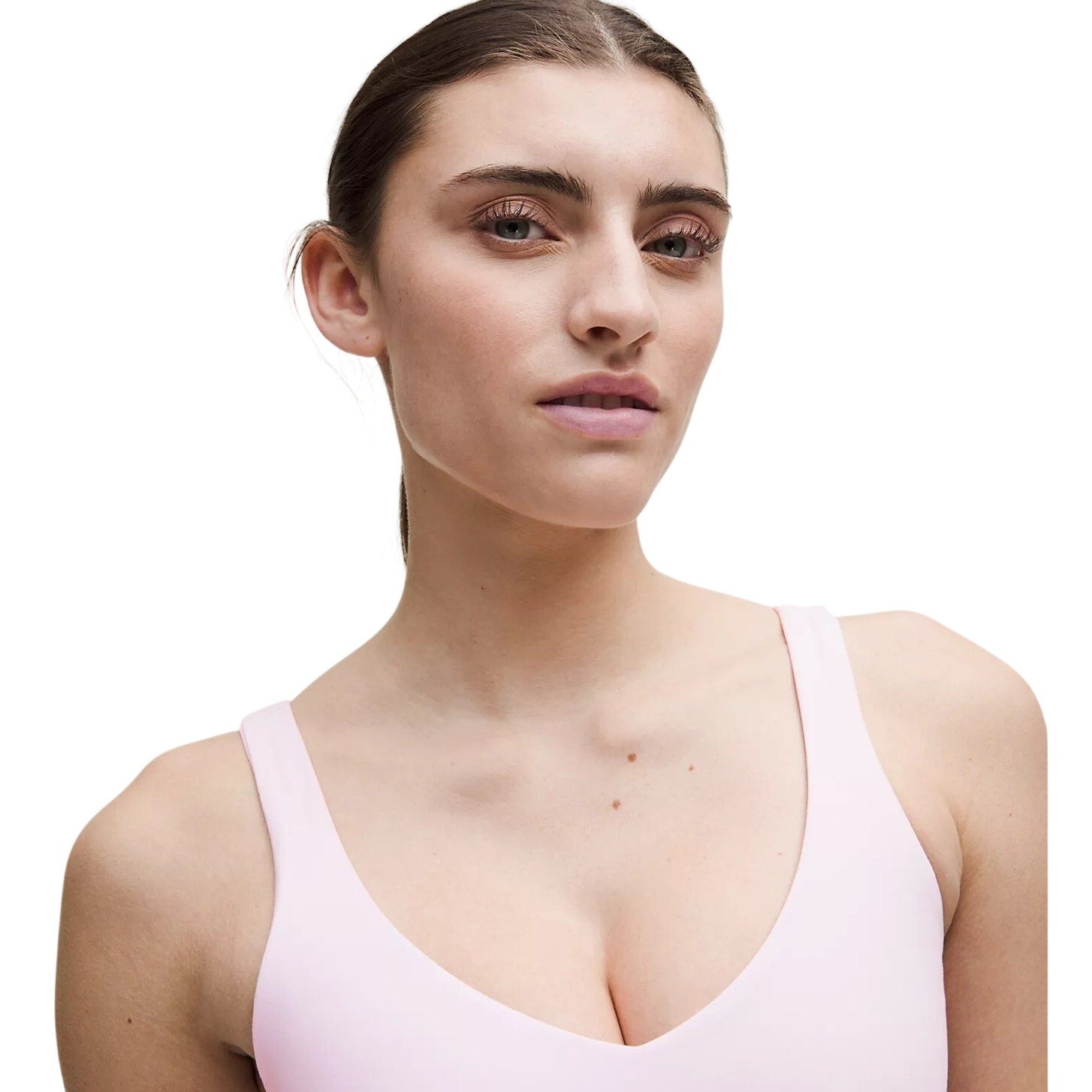 Lululemon Align™ women's pink tank top, size 4, lightweight athletic wear, displayed flat with fabric details visible.