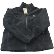 Nike ACG Sherpa Fleece full zip jacket in black, men's size M, featuring a cozy fleece interior and Nike branding.