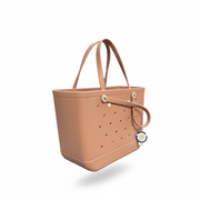 Large blush tan Bogg Bag Original tote handbag with sturdy handles and spacious interior for everyday use.