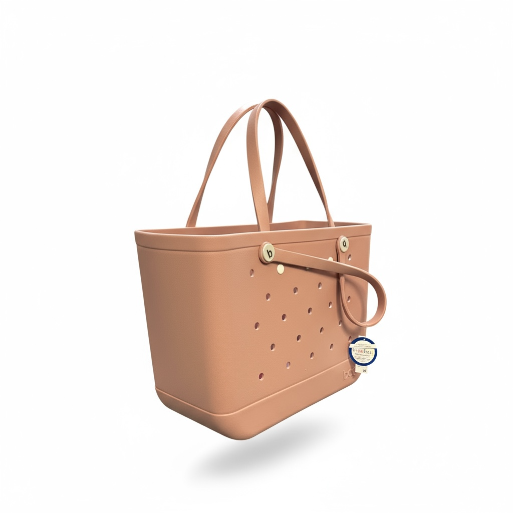 Large blush tan Bogg Bag Original tote handbag with sturdy handles and spacious interior for everyday use.