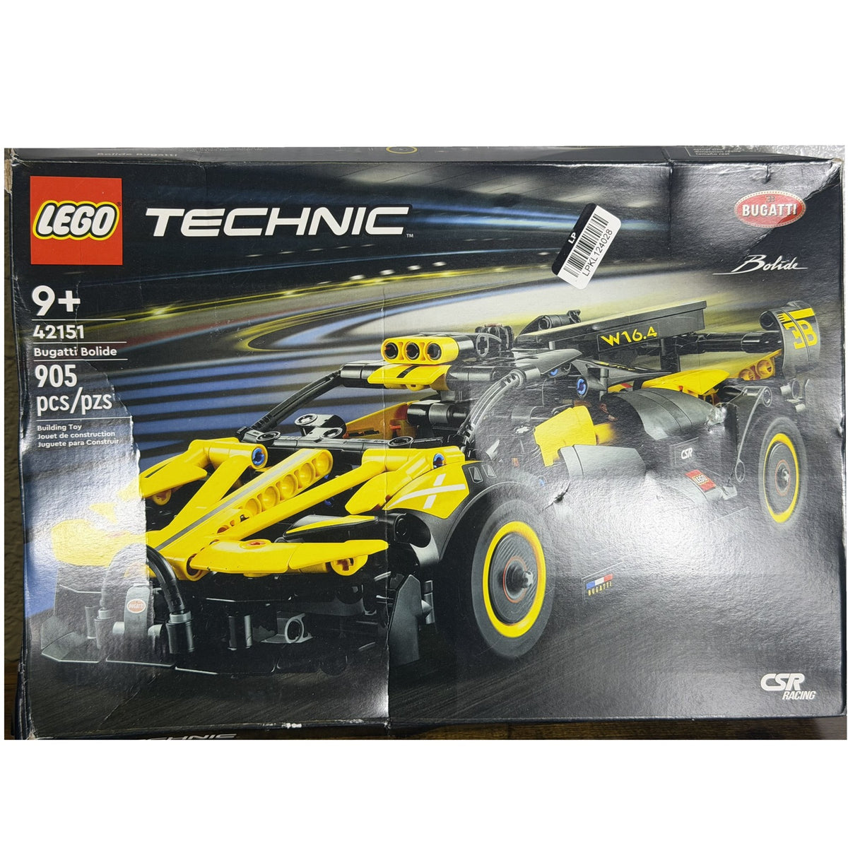 LEGO Technic Bugatti Bolide 42151 905 Pieces New Damaged Box