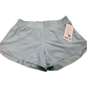 Lululemon Hotty Hot HR 4-inch lined women's running shorts in foam blue, high-rise, size 14, new with tags.