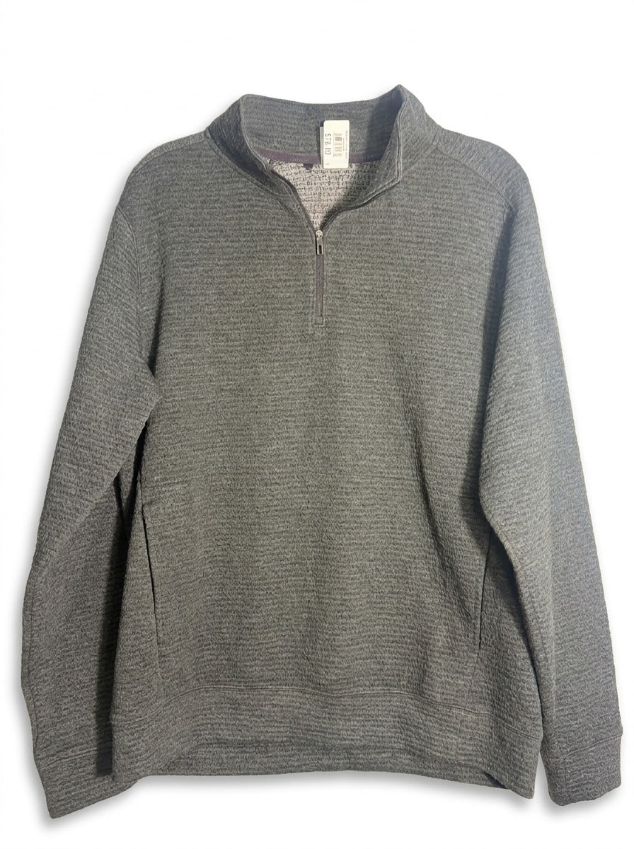 Men's VRST Recharge Lunar 1/4 Zip Pullover in Heather Charcoal Gray, large size, showcasing the casual men's clothing style.