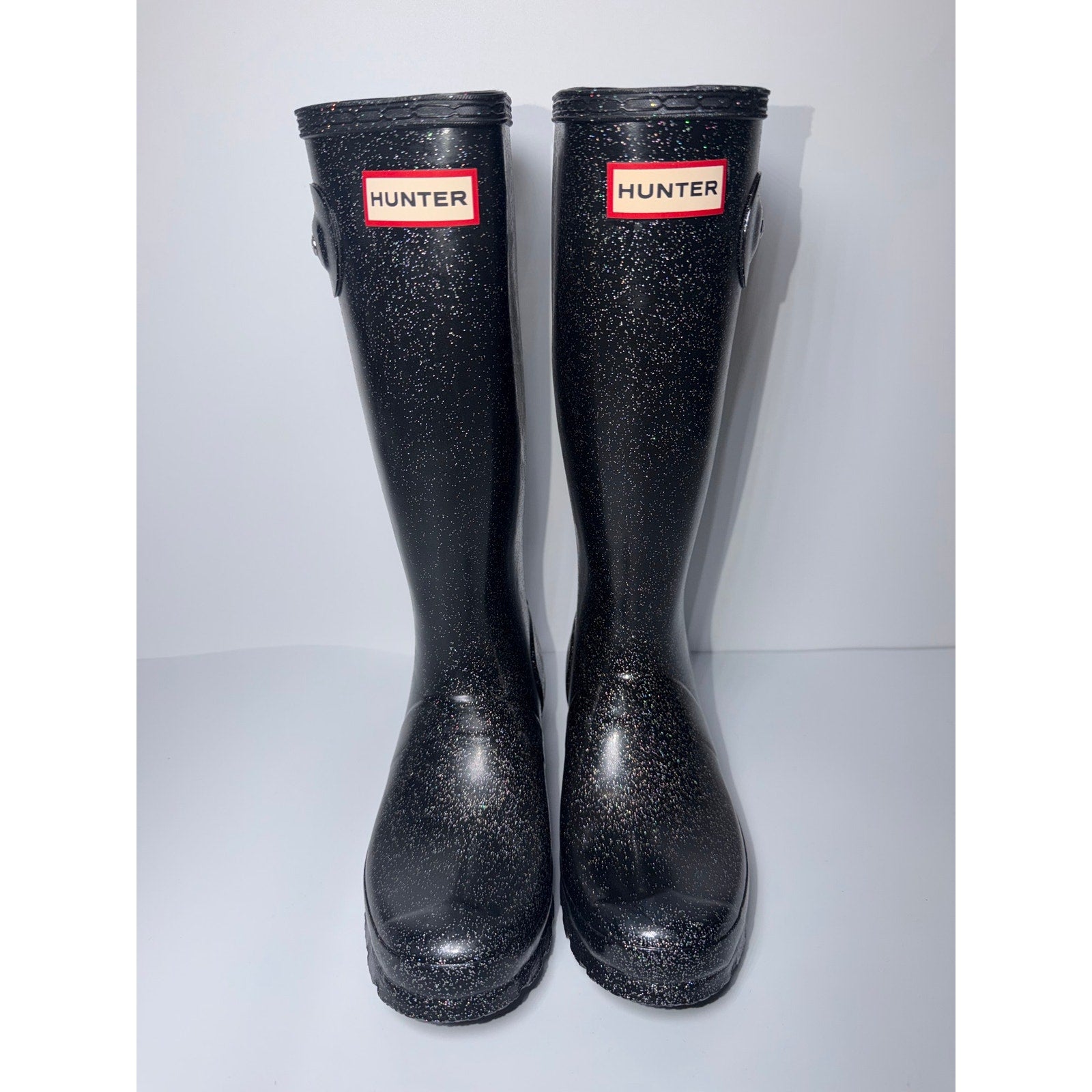 Hunter Girls Starcloud Glitter Tall Rain Boots – Black – US Girls Size 4B/5G