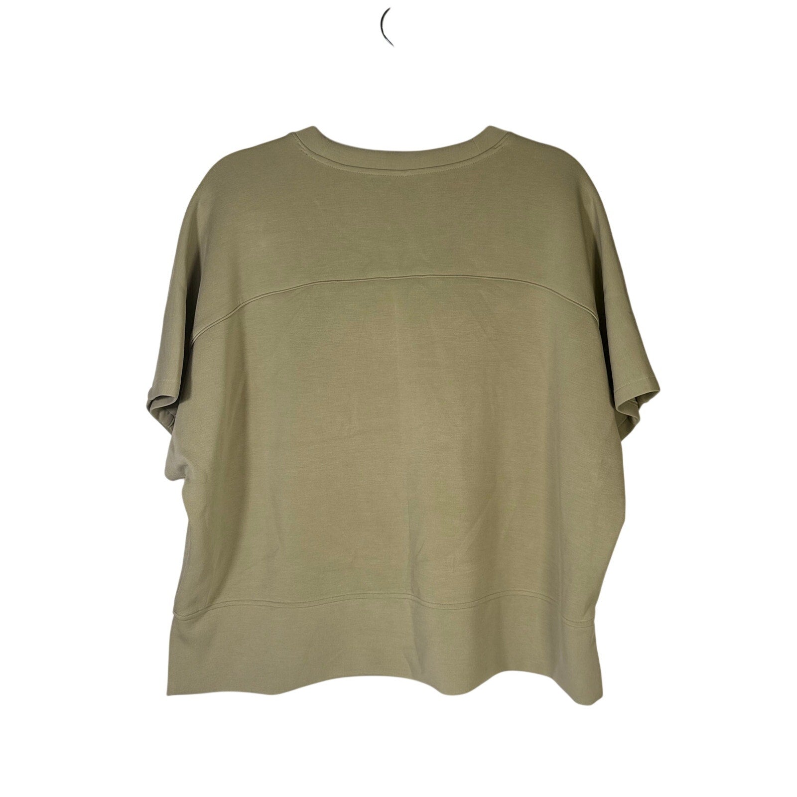 Calia Women's Sandwash Short Sleeve Pullover in Ground Fennel, size XXL, soft fabric, casual style, laid-flat for display