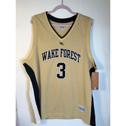 Retro Brand Wake Forest #3 basketball jersey in Vegas Gold for men, 2XL size, new with tags, front view.