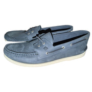 Men's Sperry Authentic Original 2-Eye Boat Shoes in navy nubuck leather, size 15, new in box.