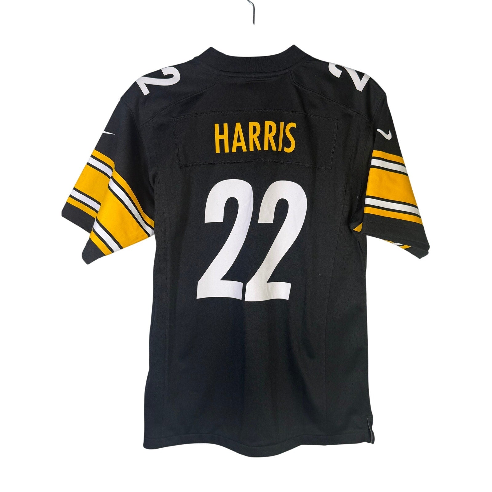 Youth Nike Pittsburgh Steelers #22 NFL game jersey in black, size L (14/16), featuring team logo and player number.