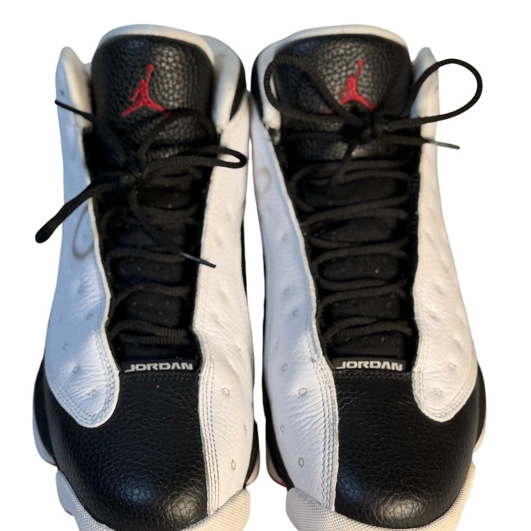 Black and white Air Jordan 13 Retro He Got Game sneakers for men, athletic shoes with iconic design, size US 11.5.