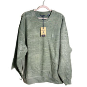 Men's green Chubbies Marshland Pebble Wash Comfort Crewneck sweatshirt, front view showing soft fabric and casual fit.