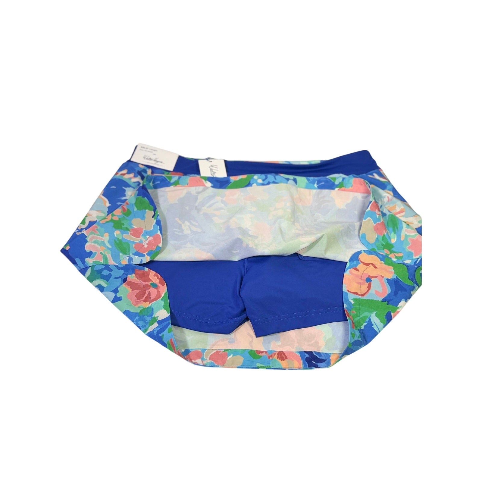 Walter Hagen women's floral pull-on golf skort in size 2XL, 16-inch length, with colorful floral pattern and comfortable fit.