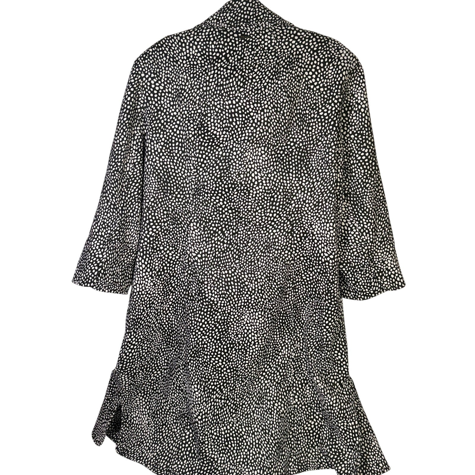 Anne Klein women's black and white animal print blazer jacket, size XL, shown on a hanger.