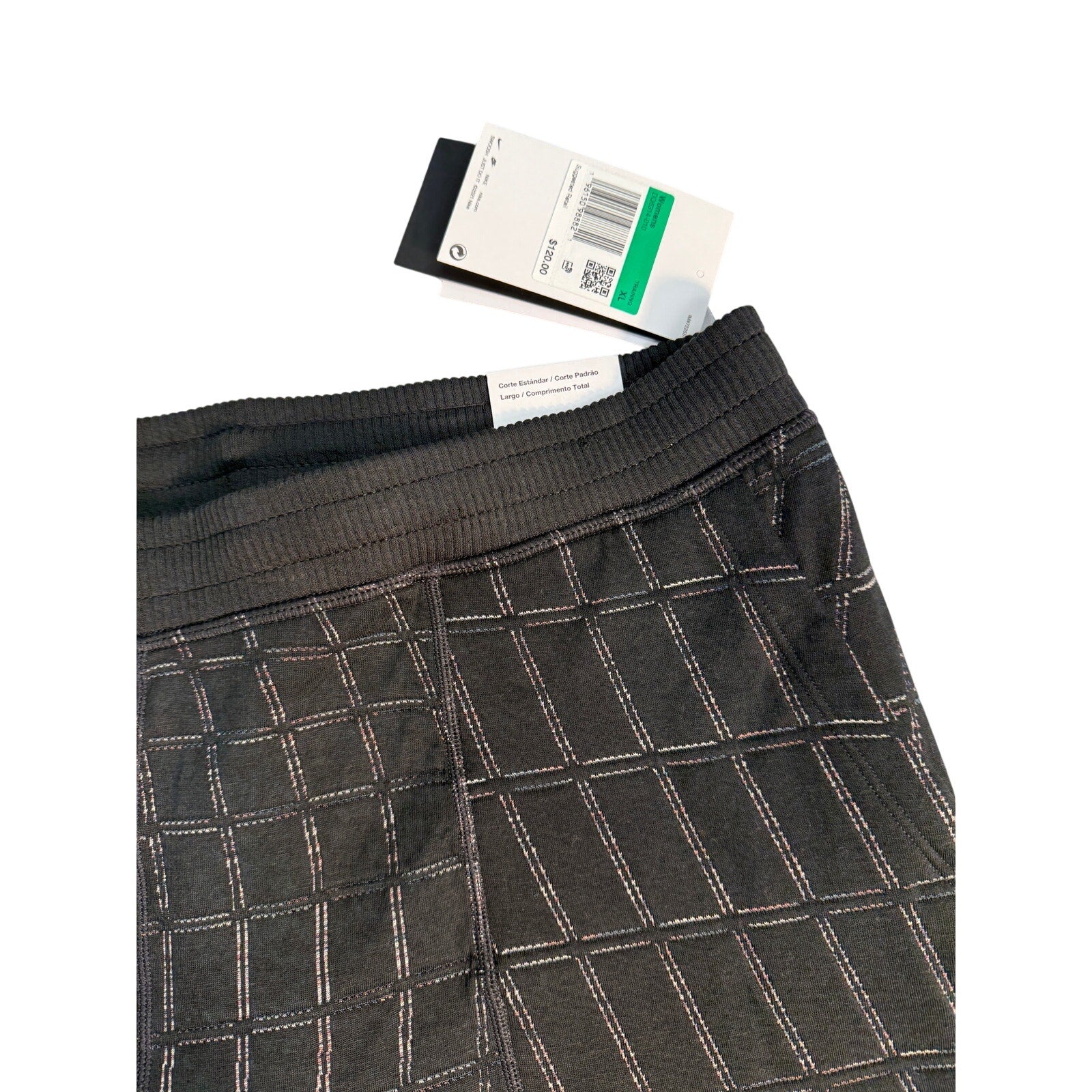 Nike Yoga Luxe Dri-FIT Grid jogger pants for women in black, size XL, featuring a comfortable fit and athletic style.