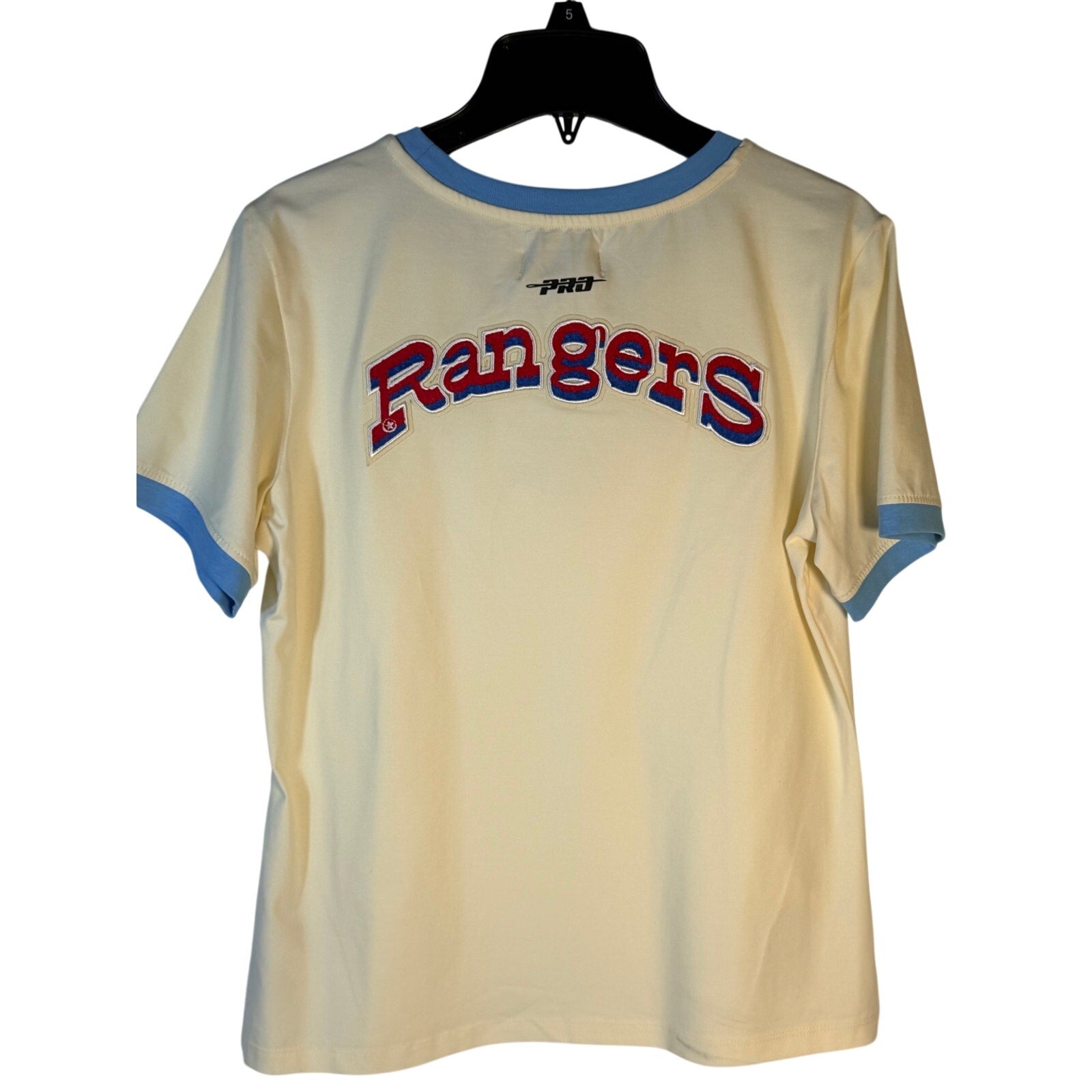 Texas Rangers MLB Pro Standard T-Shirt – Cream/Blue – Men's Size Medium