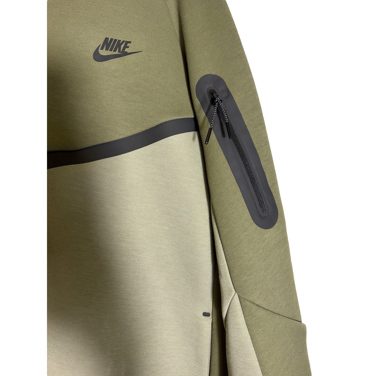 Nike Tech Fleece Windrunner full zip hoodie in medium olive, men's sweatshirt with Nike branding, new with tags.