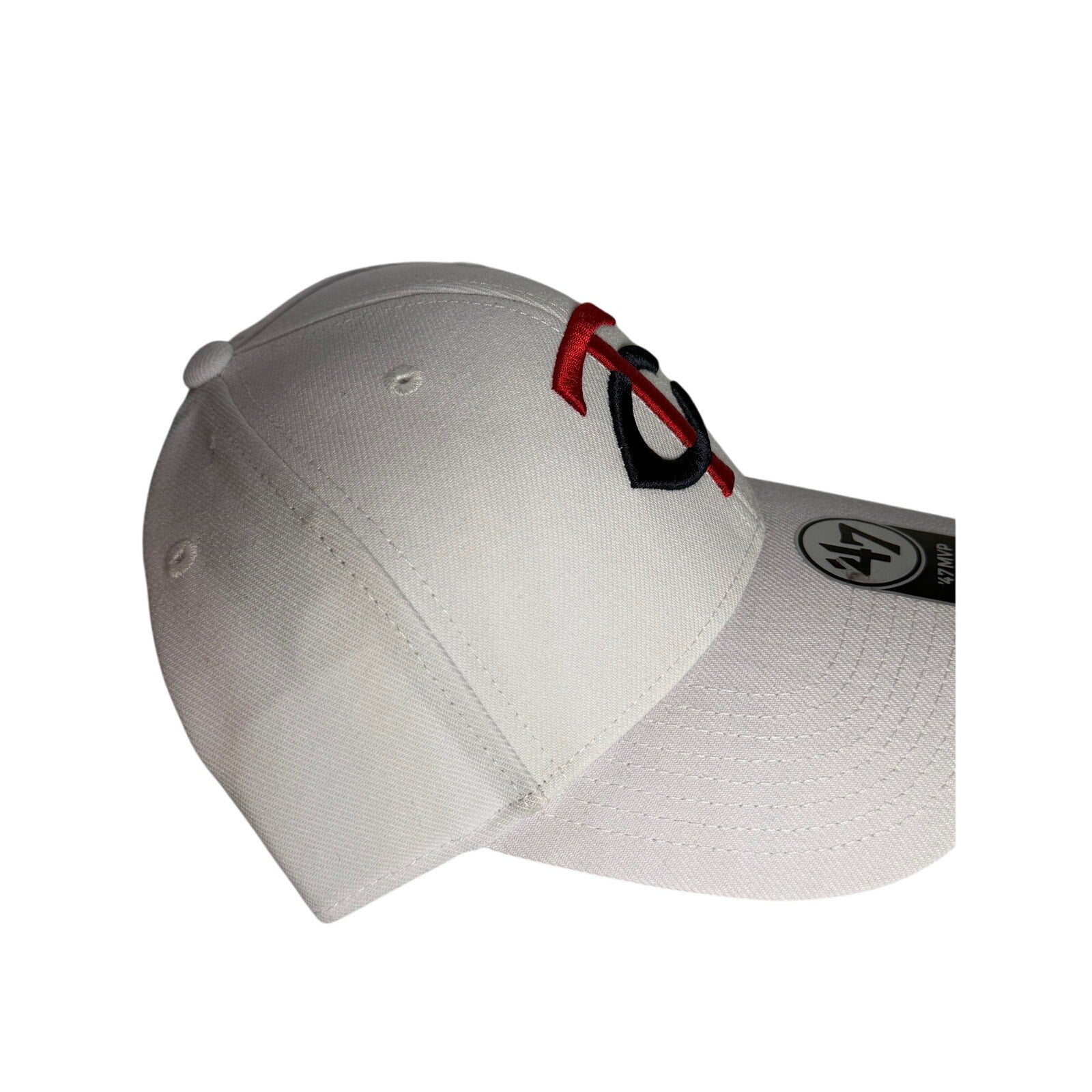 '47 Brand Minnesota Twins white MVP adjustable MLB baseball hat with team logo and curved brim, OSFM fit.