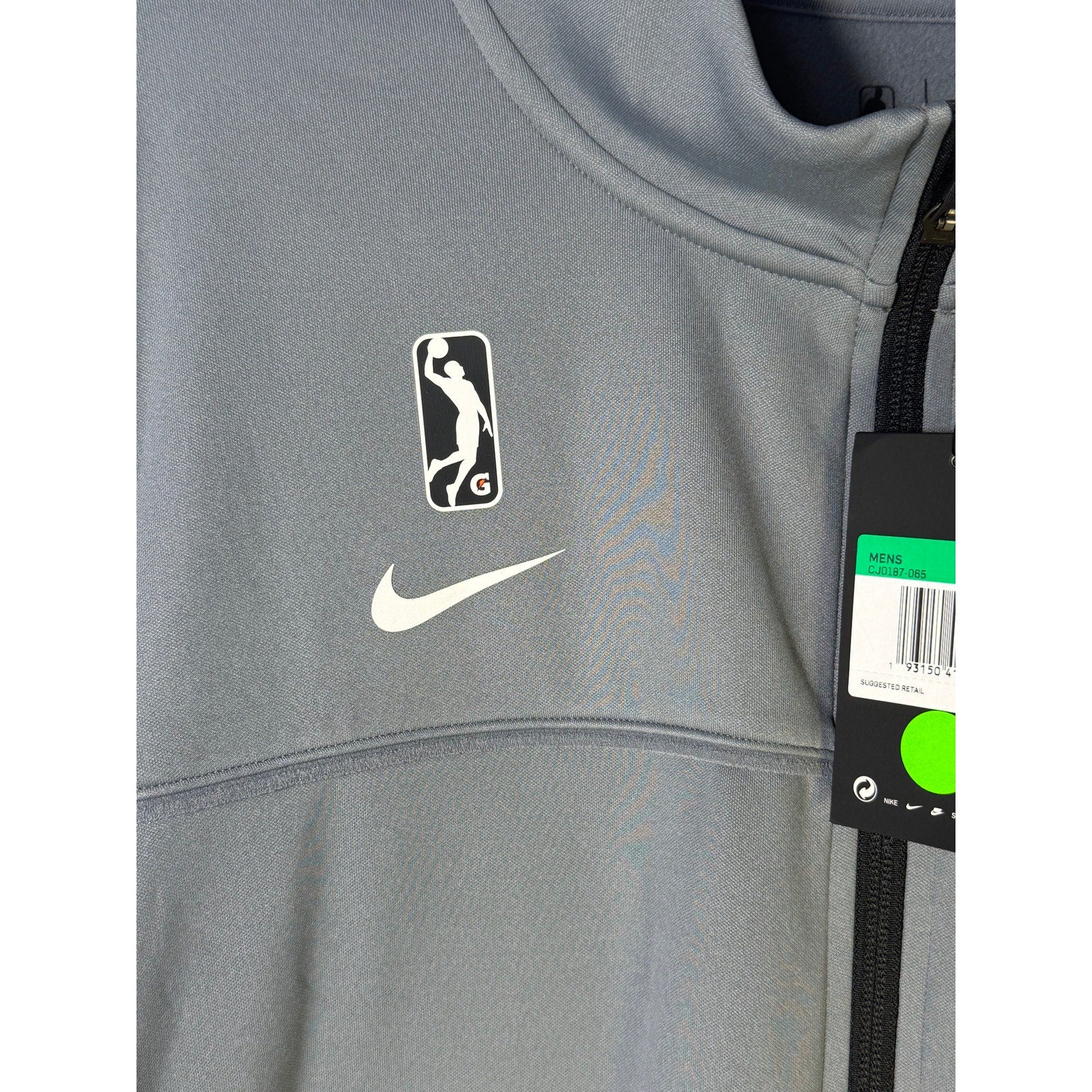 Nike G League team-issued full zip performance jacket in gray, size XL tall, new with tags, athletic jacket for sports and casual wear