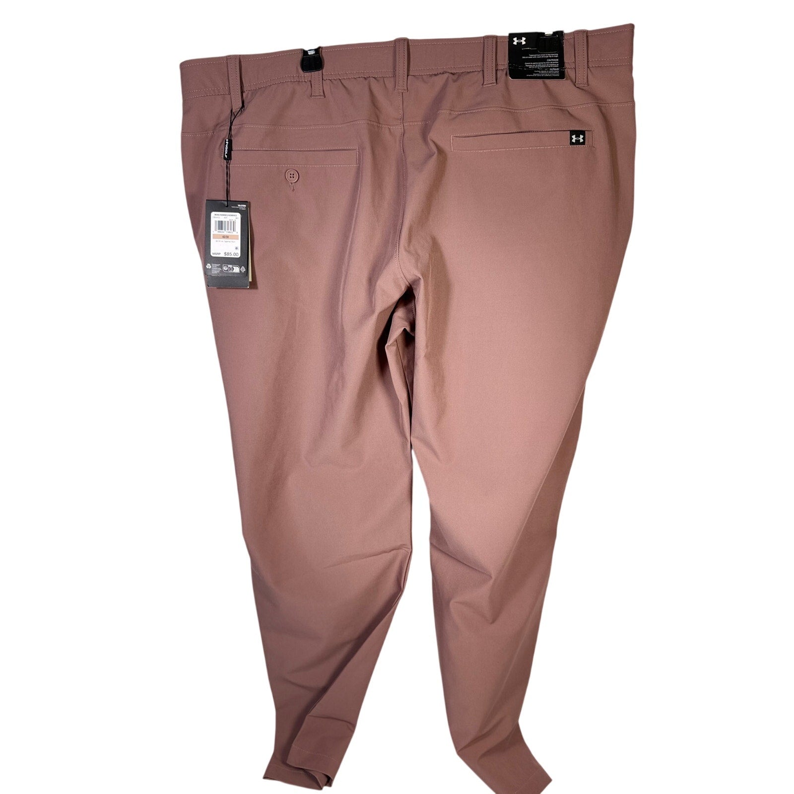 Under Armour UA Drive Tapered Golf Pants for Men, size 42x30, in Maroon Mist color, new with tags.