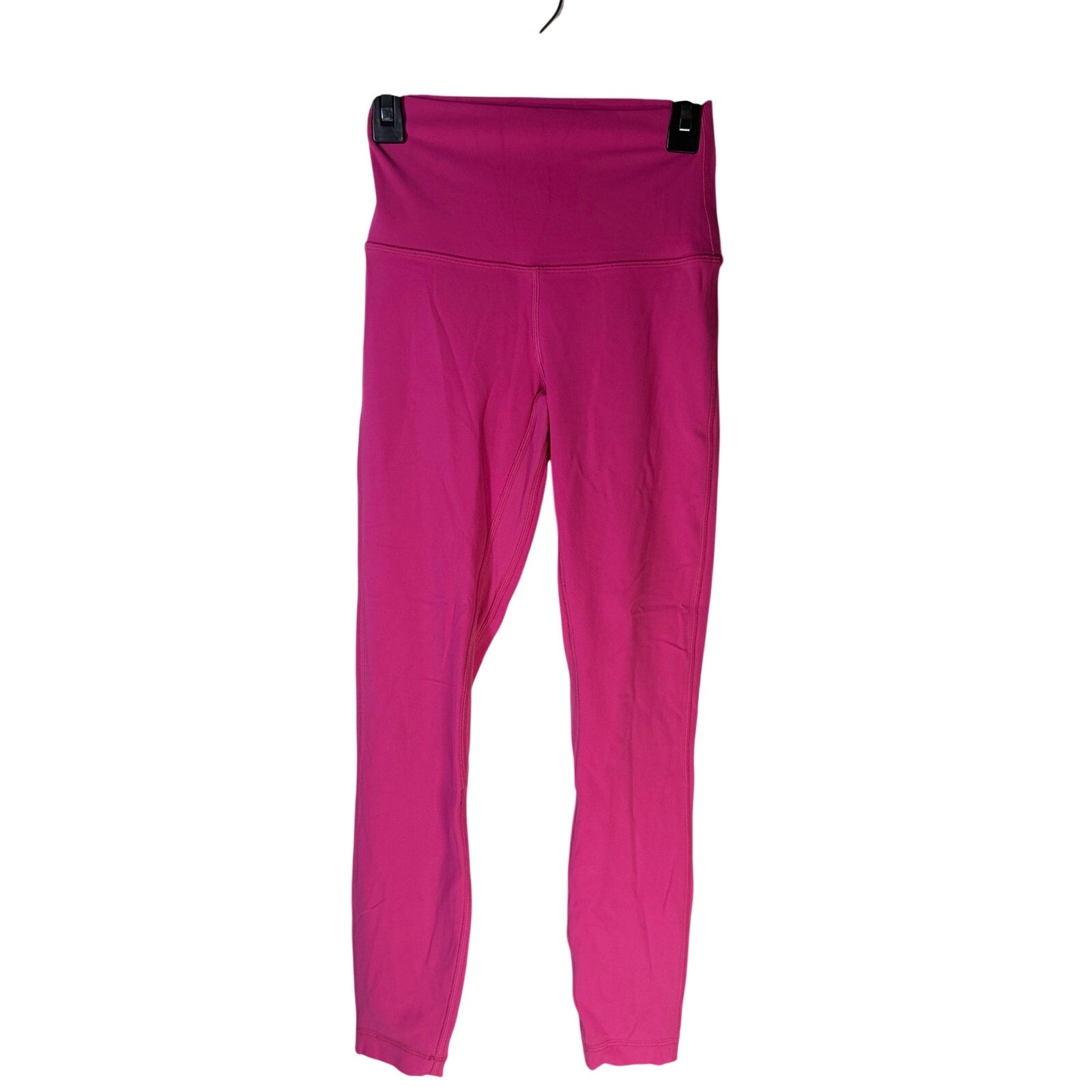 Lululemon Wunder Under high rise pink leggings for women, size 2, athletic pants with a comfortable fit and stretchy fabric.