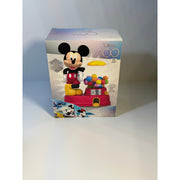 Disney 100 Mickey Mouse Bubble Gum Machine toy figure, colorful plastic candy dispenser with Mickey's face and vintage design.