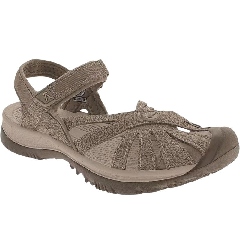 Keen Rose women's outdoor sandals in brindle and shiitake color, showing the open-toe design and adjustable straps.