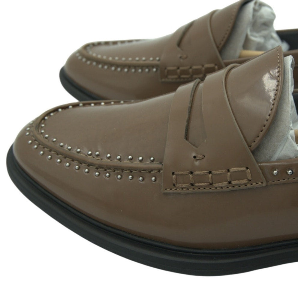 Brown Franco Sarto A-Eden studded flats for women, size 9M, with studded details and a sleek, stylish design.