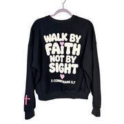 Christian crewneck sweatshirt by The Frugal Teacher featuring a "Walk by Faith" design in XL size, new with tags.