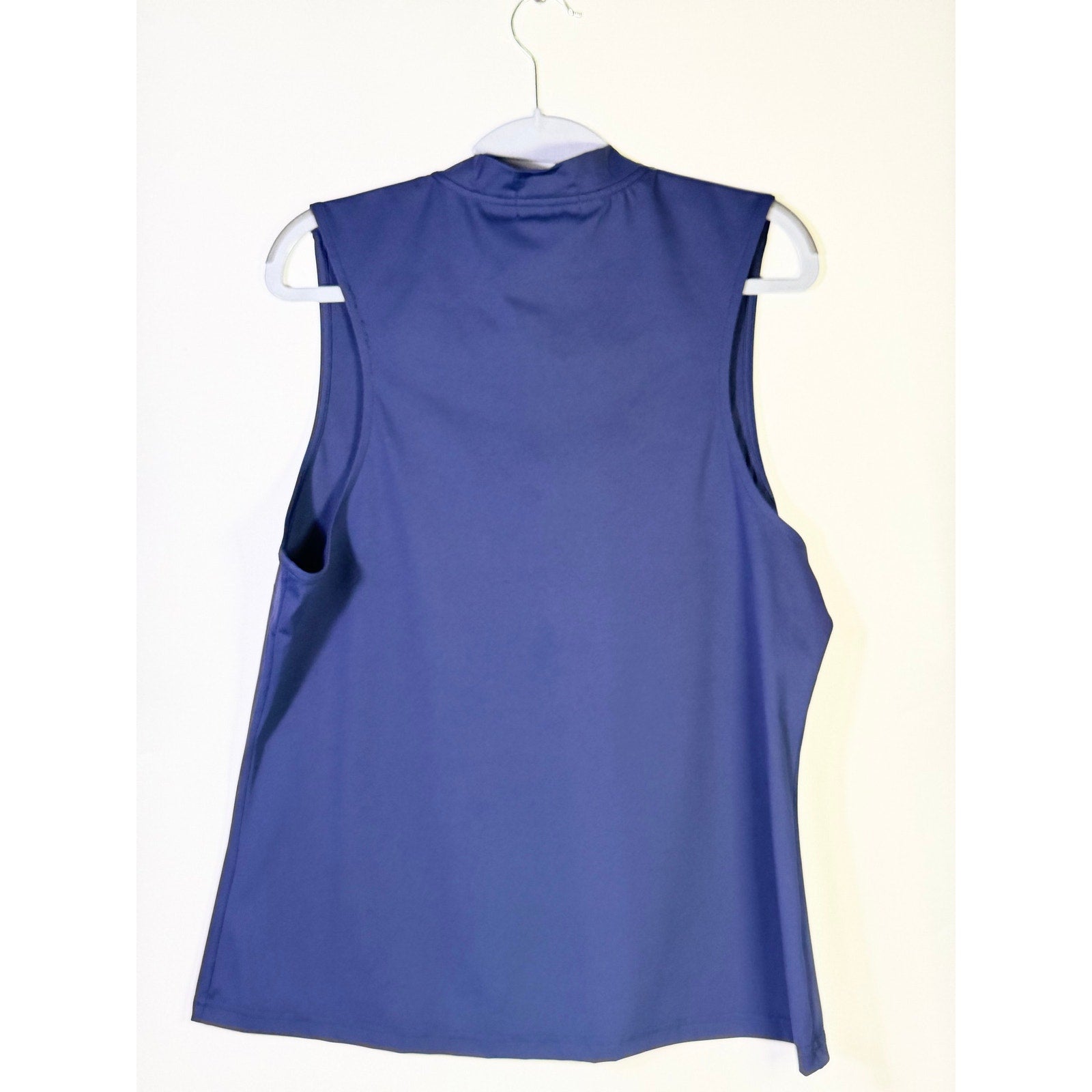 Bad Birdie women's blue sleeveless golf polo tank top with quarter-zip closure, size XL, casual athletic wear.