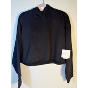 Beyond Yoga women's black cropped hoodie, small size, pullover sweatshirt with a relaxed fit and soft fabric.