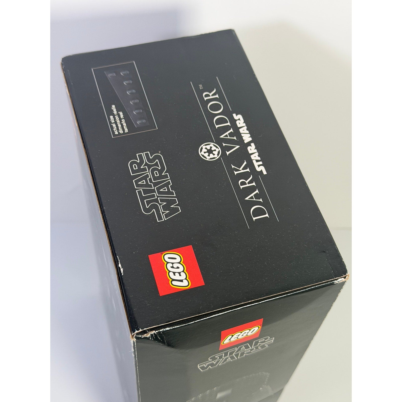 LEGO Star Wars Darth Vader Helmet set 75304 with 834 pieces designed for adult fans, shown assembled in the image.
