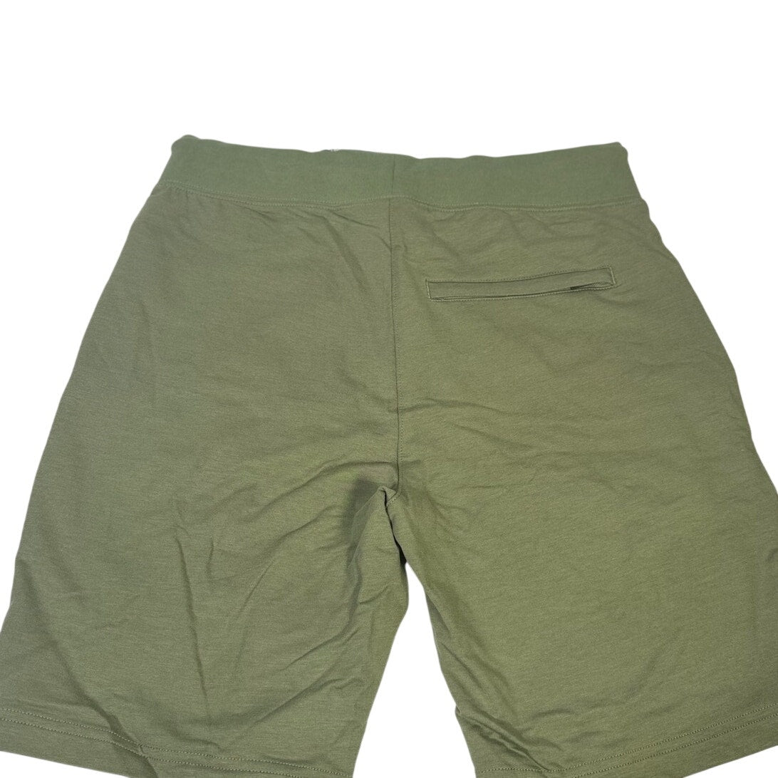 Psycho Bunny men's green Levanto embroidered French terry shorts, size small, new with tags, casual athletic style.
