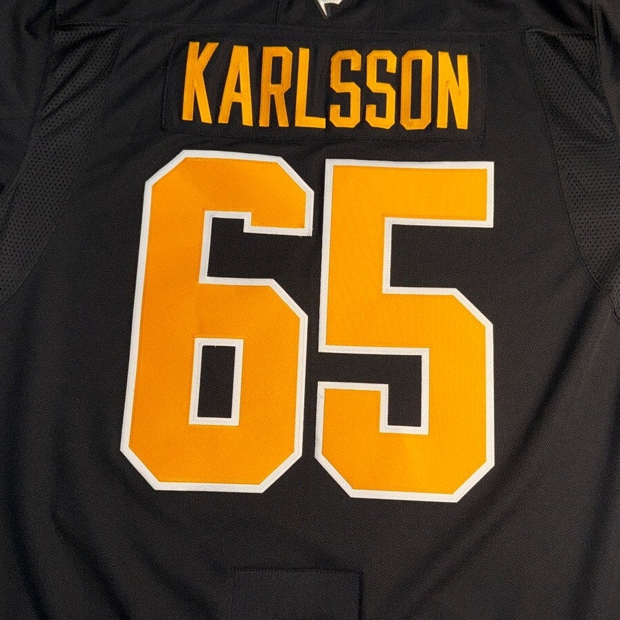 Fanatics Pittsburgh Penguins Erik Karlsson #65 NHL premium hockey jersey in size 56, featuring team logo and player name on front